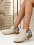 Damen Leopard Patchwork Chelsea Stiefelette
