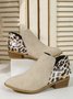 Damen Leopard Patchwork Chelsea Stiefelette