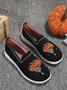 Halloween Schwarz Kürbis die Fledermaus Textil Slip On Schuhe