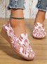 Ethnisches Muster Textil Keilabsatz Bequem Slip On Schuhe