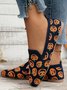 Halloween Kürbis Kopf Lässig Quadratisch Textil Schuhe