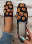 Halloween Kürbis Kopf Lässig Quadratisch Textil Schuhe