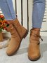 Damen Lässig Schnallen Riemen Niedrig Stiefelette