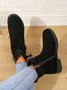 Damen Lässig Schnallen Riemen Niedrig Stiefelette