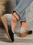 Lässig Farbverlauf Textil Bequem Keilabsatz Flache Schuhe
