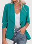 Schalkragen Regelmäßige Passform Unifarben Lässig Blazer