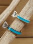 Strass Nachahmung Blau Türkis Ring Sets