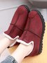 Unifarben Wasserdicht Kunstwildleder Warm Vlies Schneestiefel