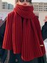 Damen minimalistisch Twist Gestrickt Wärme Unifarben Schal