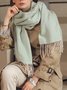 Damen minimalistisch Sparren Franse Nachahmung Kaschmir Schal
