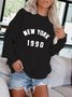 Textbriefe Rundhals Lässig Sweatshirt