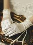 Elegant Nachgemachte Perle Satin Party Handschuhe