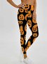Regelmäßige Passform Lässig Halloween Legging