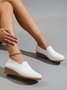 Damen minimalistisch Atmungsaktiv Textil Bequem Keilabsatz Slip On Schuhe