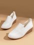 Damen minimalistisch Atmungsaktiv Textil Bequem Keilabsatz Slip On Schuhe