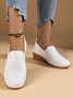 Damen minimalistisch Atmungsaktiv Textil Bequem Keilabsatz Slip On Schuhe