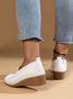 Damen minimalistisch Atmungsaktiv Textil Bequem Keilabsatz Slip On Schuhe