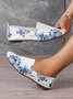 Blumenmuster Bequem Quadratisch Textil Slip On Schuhe