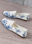 Blumenmuster Bequem Quadratisch Textil Slip On Schuhe