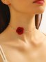 Elegant Blume Nachgemachte Perlen Halsband