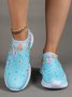 Strass Geblümt Textil Slip On Sneakers