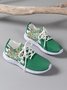 Damen Ethnisches Muster Atmungsaktiv Slip On Flyknit Sneakers