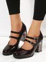 Elegant Rosa klar Blockabsatz Mary Jane Schuhe