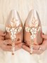Elegant Satin stilvoll Metallisch Blume Stiletto-Absatz Pumps für Hochzeit