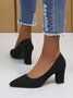 Damen minimalistisch Spitz Blockabsatz Flach Pumps