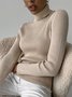 Lässig Unifarben Wolle/Stricken Pullover