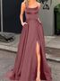 Elegant Spaghettiträger Weit Kleid mit Nein