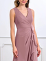 Unifarben Weit Chiffon Urban Zweiteiliges Set