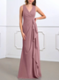 Unifarben Weit Chiffon Urban Zweiteiliges Set