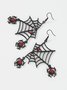 Halloween Spinnennetzmuster Kristall Baumeln Ohrringe