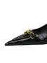 Kette Kätzchen-Ferse Lackleder Pumps