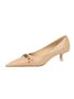 Kette Kätzchen-Ferse Lackleder Pumps