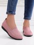 Damen Lässig Gerippt Fliegen-Stricken Stoff Slip On Schuhe