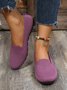 Damen Lässig Gerippt Fliegen-Stricken Stoff Slip On Schuhe