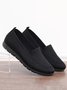 Damen Lässig Gerippt Fliegen-Stricken Stoff Slip On Schuhe