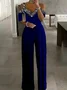 Damen Jumpsuits Elegant Kurzarm U-Boot-Ausschnitt Schulterfreie Hochzeit & Party Kleidung