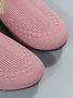 Damen Lässig Gerippt Fliegen-Stricken Stoff Slip On Schuhe