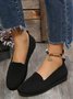 Damen Lässig Gerippt Fliegen-Stricken Stoff Slip On Schuhe
