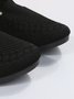 Damen Lässig Gerippt Fliegen-Stricken Stoff Slip On Schuhe