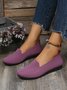 Damen Lässig Gerippt Fliegen-Stricken Stoff Slip On Schuhe