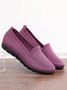 Damen Lässig Gerippt Fliegen-Stricken Stoff Slip On Schuhe
