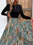 Elegant Gerüscht Regelmäßige Passform Ethnisch Kleid mit Nein