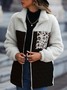 Fluff/Granular-Fleece-Stoff Weit Lässig Teddy Jacke