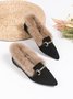 Damen Metall Dekor Warm Pelzig Pendeln Rauchen Schuhe