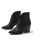 V-Schnitt Vorderseite Glitzernd Blockabsatz Fashion Stiefelette