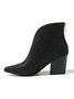 V-Schnitt Vorderseite Glitzernd Blockabsatz Fashion Stiefelette
